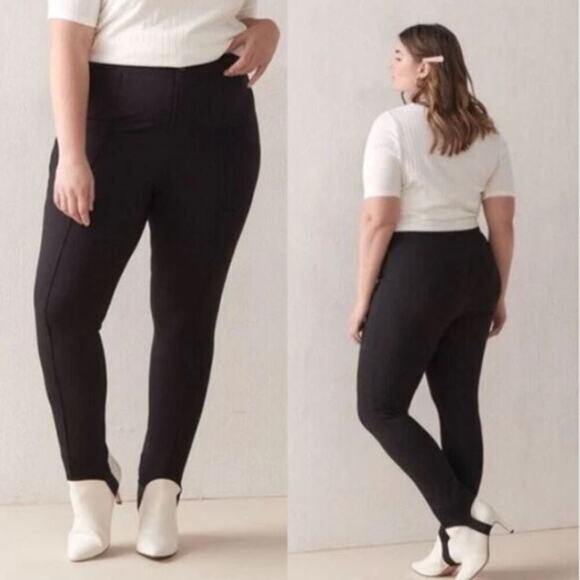 J. Crew Mid-Rise Elastic Waist Slim Stirrup Sweater Pant CF261 Black Size L NWT